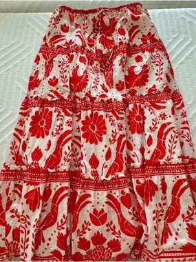 Farm Rio Jungle Flow Tiered Maxi Skirt